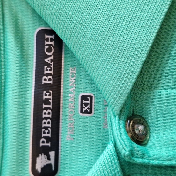 Pebble Beach performance Golf Shirt  collared  long sleeved green and blue Xlg. - Picture 2 of 8